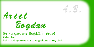 ariel bogdan business card
